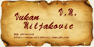 Vukan Miljaković vizit kartica